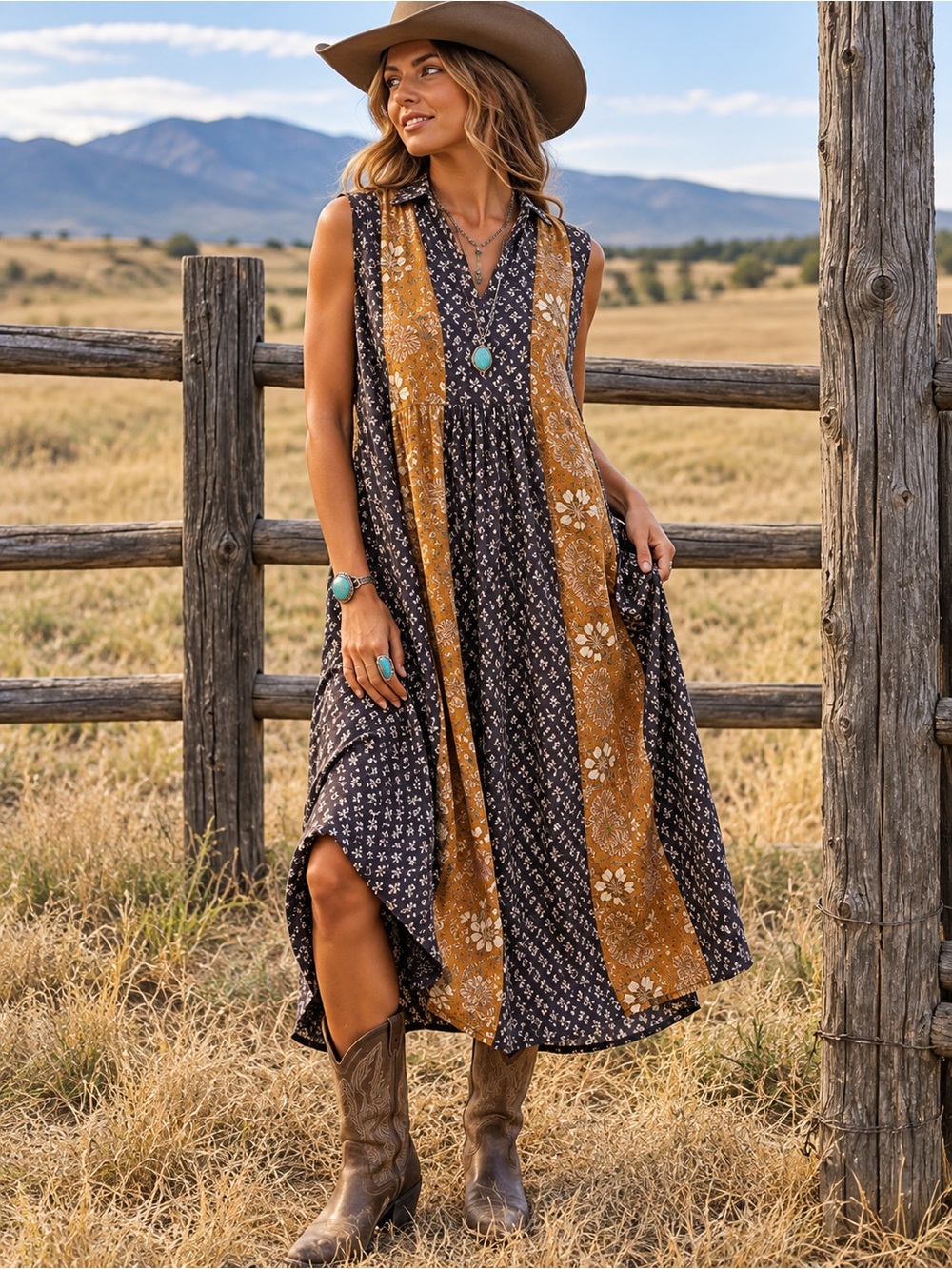 World Market Boho Mixed Print Maxi Dress – Size L/XL